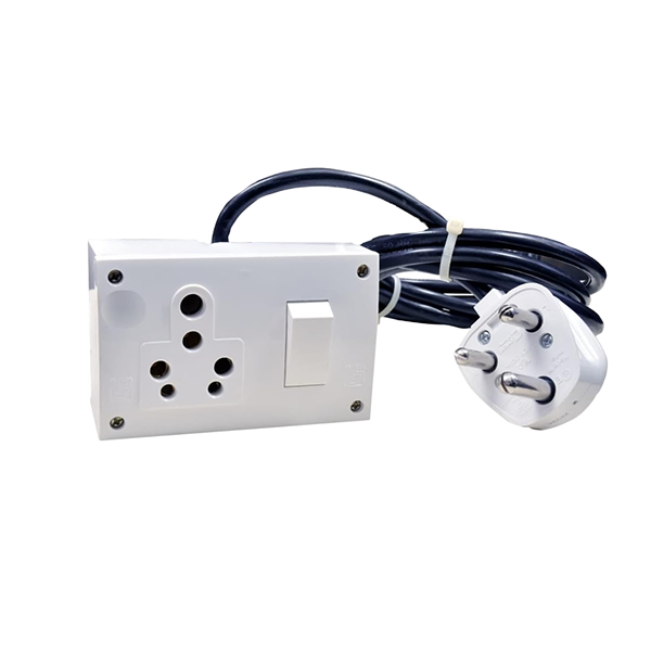 Heavy Duty Extension Board - Single 16A Switch with 16A Socket with Heavy Duty 2 Mete